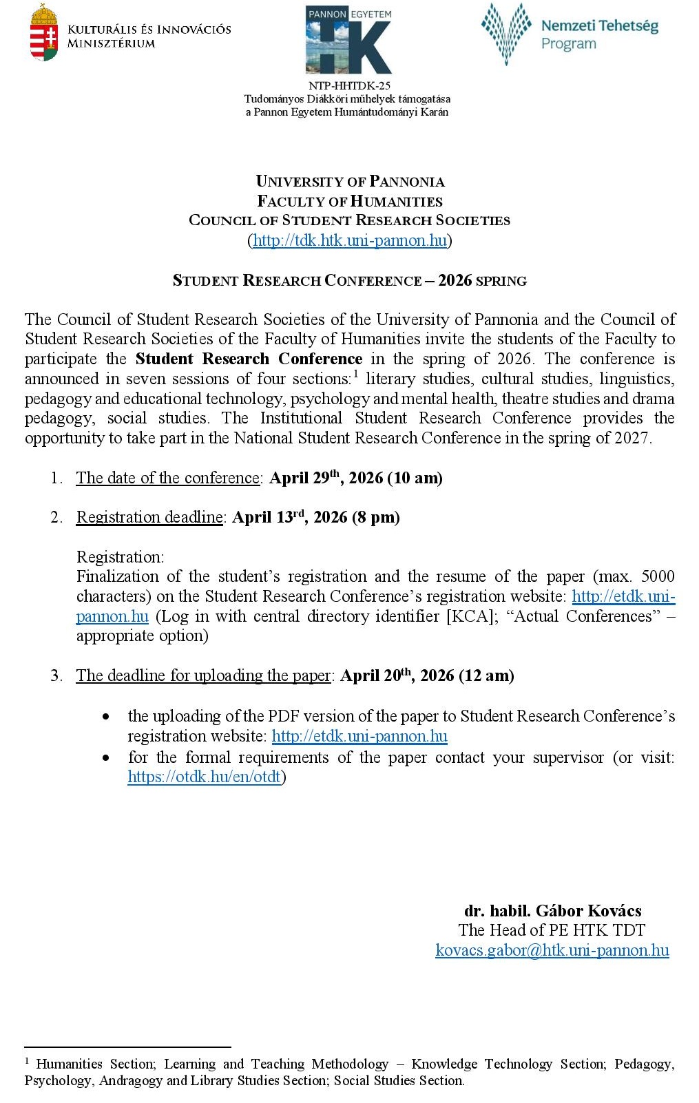 2026 spring Student Research Conference