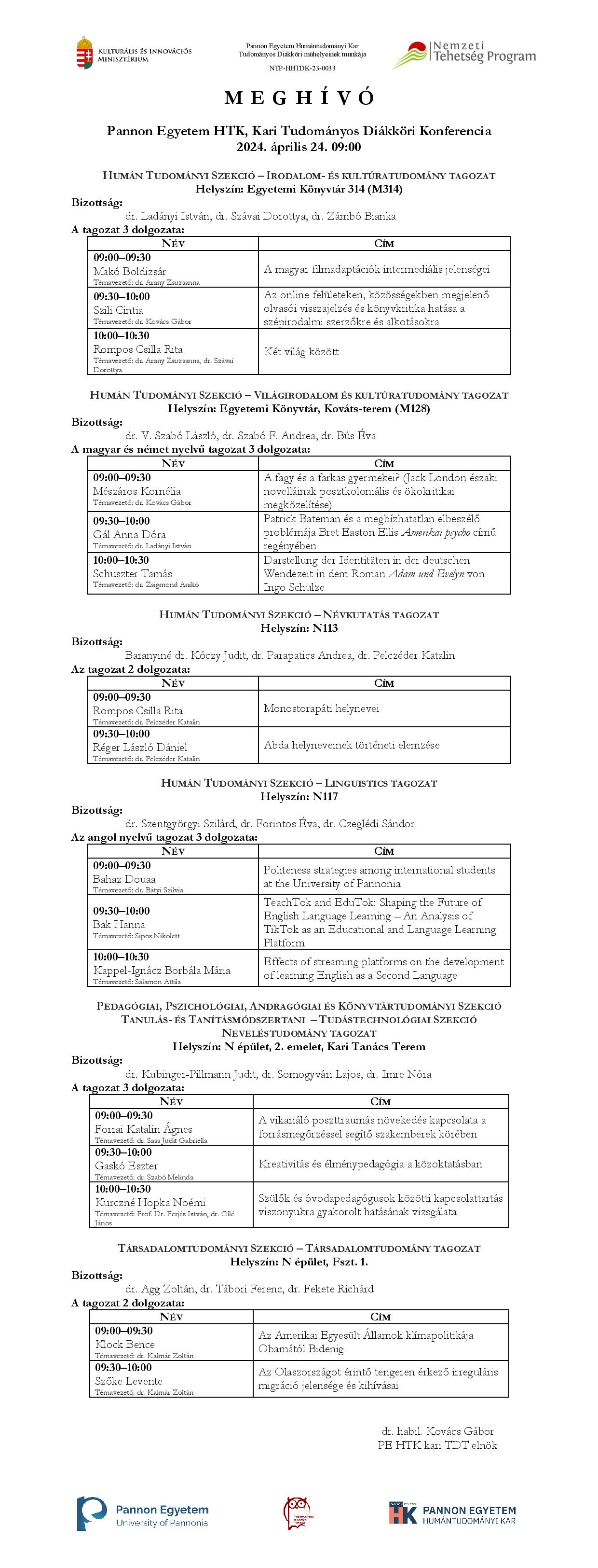 Kari TDK 2024 tavasz HTK meghívó honlapra